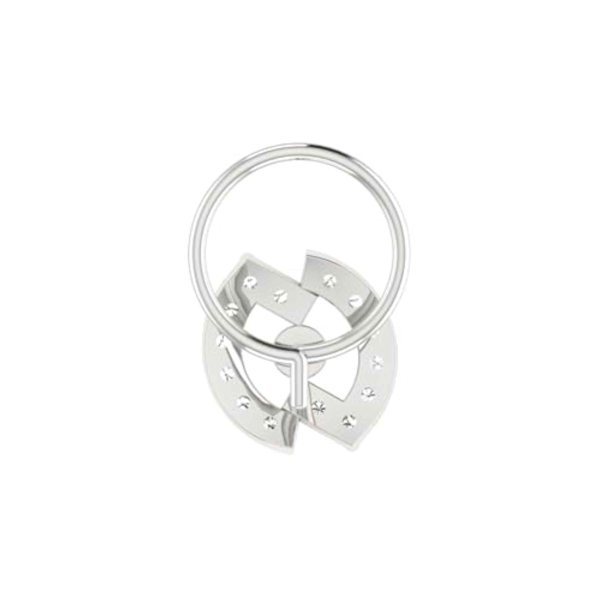Women's 9K BIS Hallmarked White Gold Stud Nosering